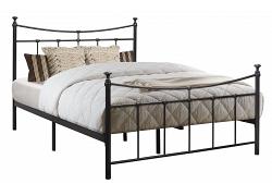 4ft Small Double Emma Traditional Black Metal Tubular Bed Frame 1